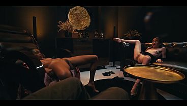 Rude HR Boss Frozen In Time - Interracial Threesome Facial & Hard Rough Sex