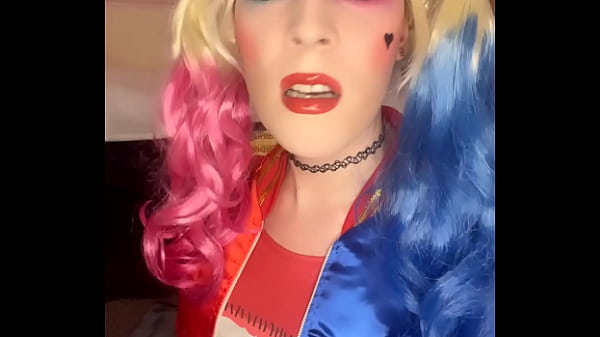 Trans Harley Quinn Fucks Her Ass With Baseball Bat And Strokes Her Throbbing Cock