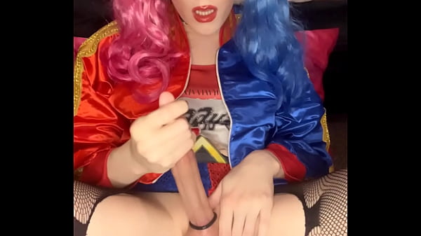 Trans Harley Quinn Fucks Her Ass With Baseball Bat And Strokes Her Throbbing Cock