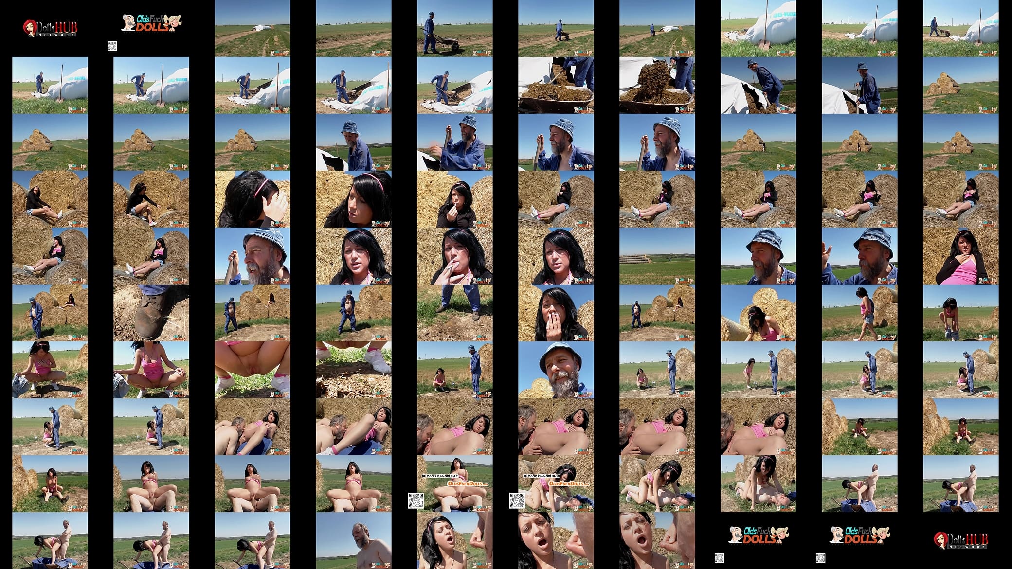 Young girl Kate Black fucked by old farmer for on a haystack 预览图