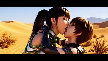 Eve x Lilly Artemis II Lesbian kissing (Stellar Blade /AI generated)