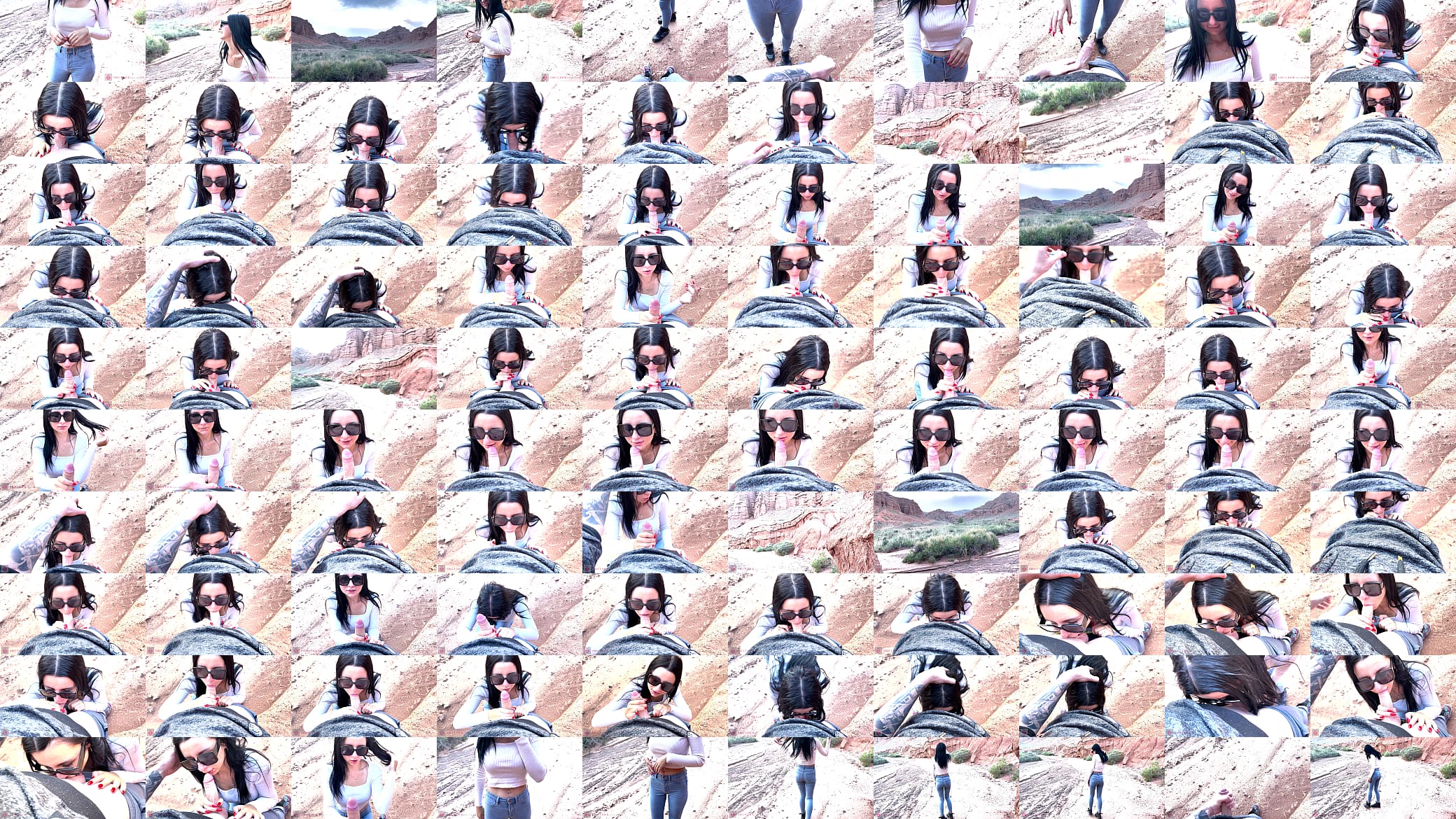 She showed her face with glasses! Deep blowjob in a beautiful canyon! FREE! 预览图