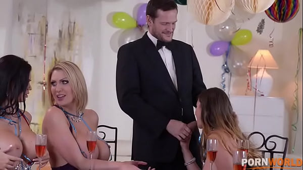 New Year's Eve group sex orgy with Cathy Heaven, Leigh Darby & Jasmine Jae GP1132