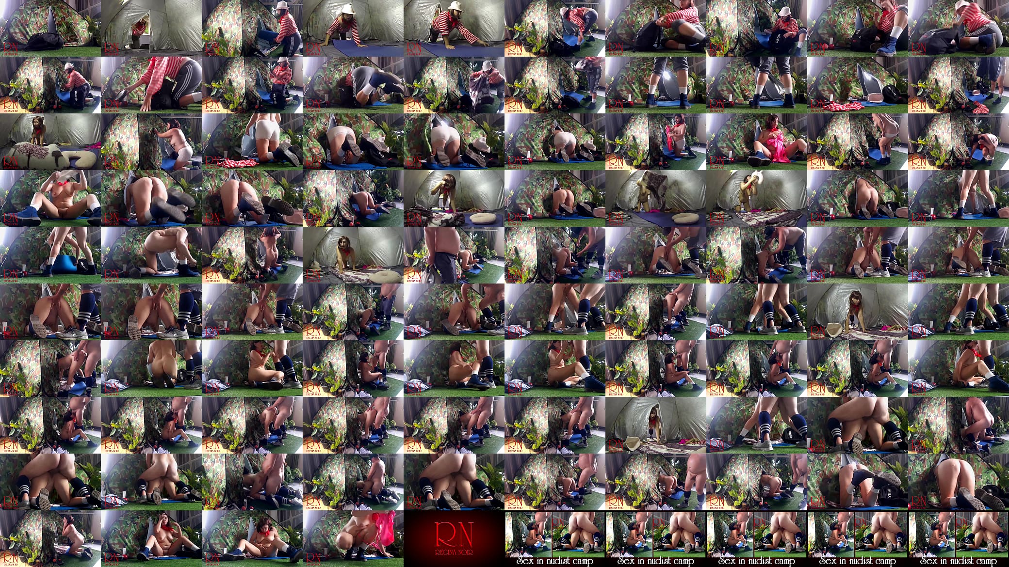 Sex in camp. A stranger fucks a nudist lady in her pussy in a camping in nature. Exrta full video 210 预览图