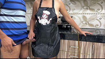 MILF Sara Caught Naked in the Kitchen! Stepson Banged Her Hard! Hindi