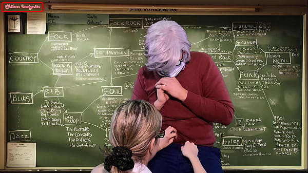 New teacher fucks old teacher to rise in rank in the classroom