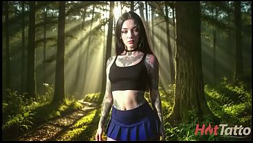 In the woods, I ran into a tattooed brunette, but I kept my cool and fucked her hard. [AI]