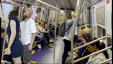 Passenger has her panties removed on the subway and is ejaculated upon.