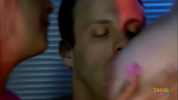 Two dreamy blonde lesbians fuck a big dick guy in a sensual threesome.