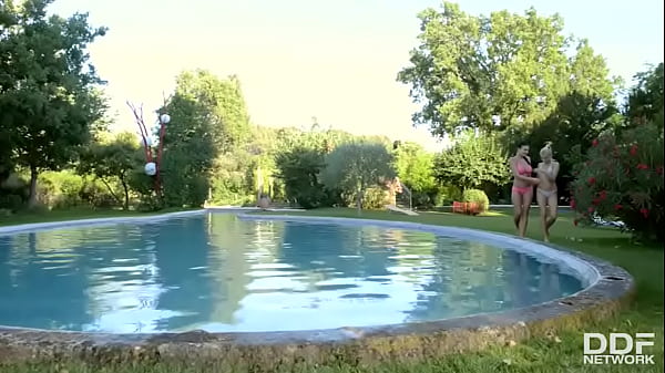 Poolside Lesbian Lovers - Two Toys for their Twats