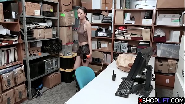 Skinny shoplifting teen do what security guy wanted
