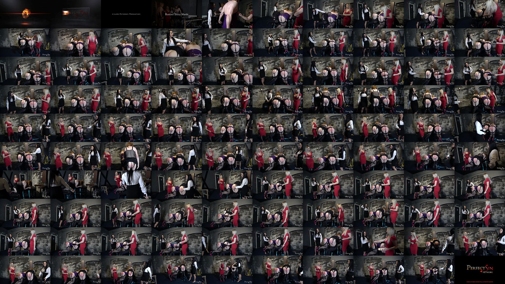Busted Sissy Maids - Miss Jessica Wood and Mistress Chloe Lovette Punish Naughty slaves 预览图