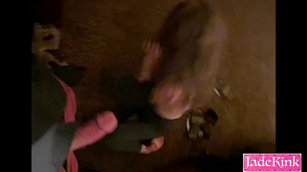 He pushed me to the floor while I suck his dick