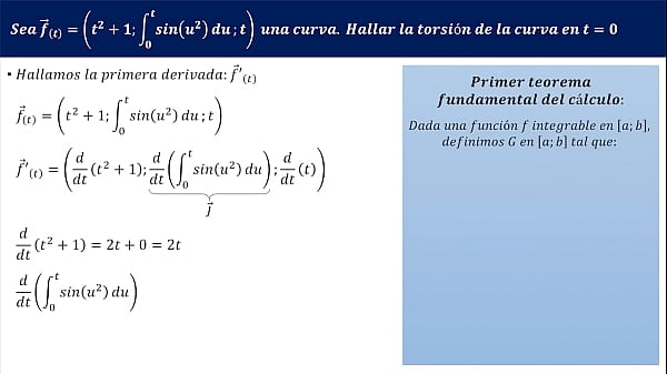 Torsion of a curve - Exercise 1
