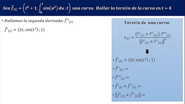 Torsion of a curve - Exercise 1