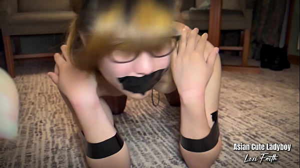 Cute Asian ladyboy BDSM Bondage Cumshot