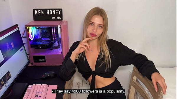 Blonde teasing for you on camera