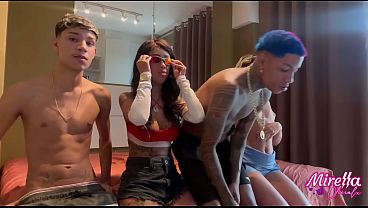 Young friends are left alone at home and lose their virginity.
