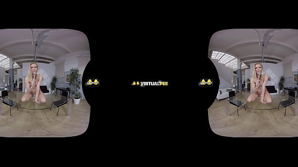 Sexy Blonde Gapes Her Pussy And Pees In VR