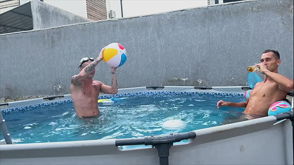 Download Video - Gave his girlfriend's tight pussy to his friends after a pool party&period; Creampie and double vaginal