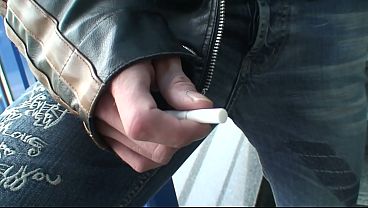 Outdoor public sex couple love to be watched on roof and train station sucking dick