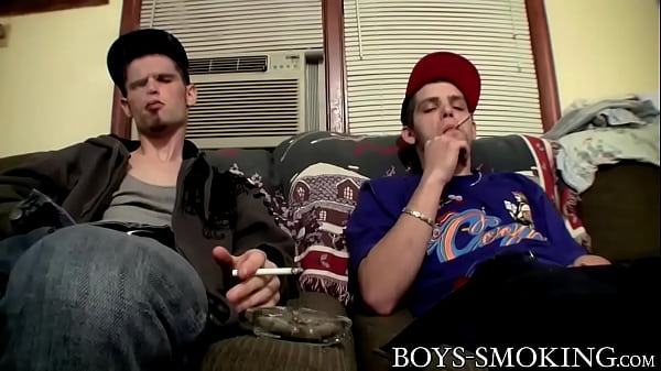 Download Video - Straight boys Drac and Nolan jerk off dicks while smoking