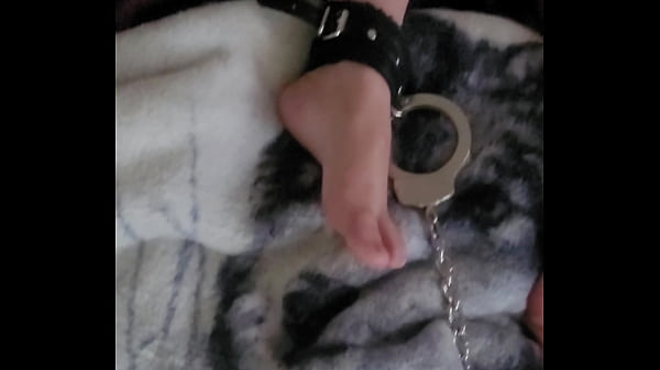 Submissive slut punished by having vibrator strapped to her clit for 25 minutes