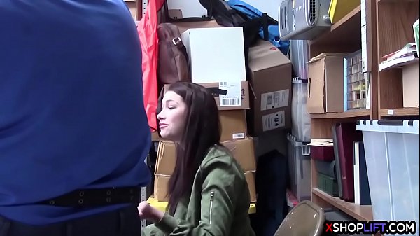 Petite teen caught stealing and fucked by security