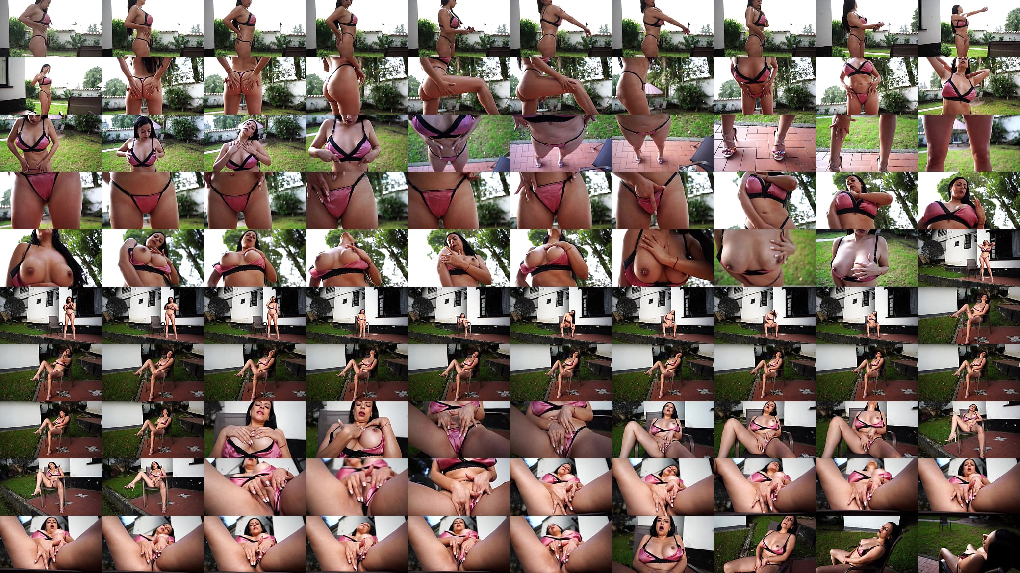 Mature Latina masturbates intensely in the garden of my hotel in lingerie 预览图