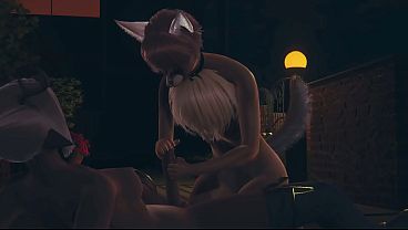 Furry Yaoi Hentai - Fox boy is fucked by futanari at nigth at street - Sissy crossdress Japanese Asian Manga Anime Film Game Porn