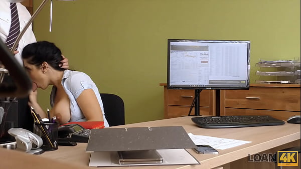 LOAN4K. Naughty bank executive fucks busty girl who needs extra money