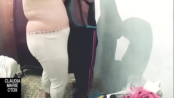 Two facing bellies and a cock in the mouth