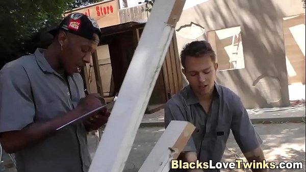 thumb twink jizzed by black guy