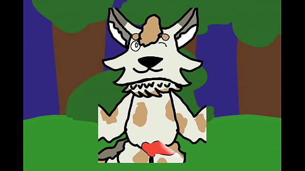 Bouncing Furry Wolf with a dick