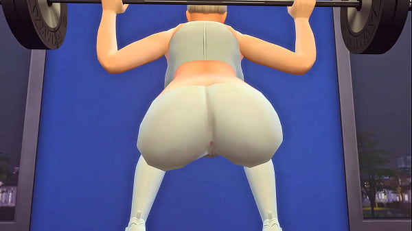 Woman at the gym giving it to the sims 4 personal trainer