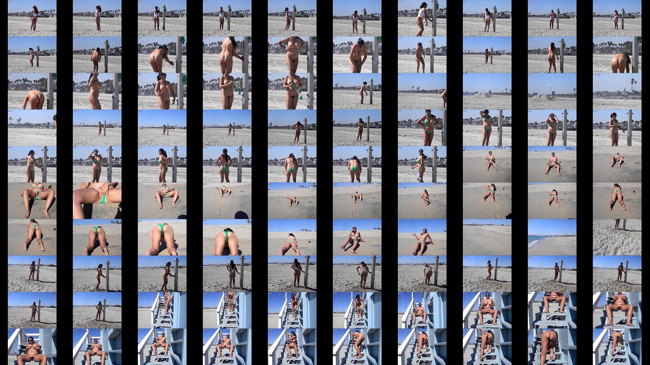 Latina gorda se exibindo na praia de nudismo 预览图