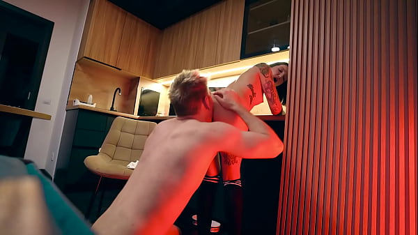 step-sister seduces step-brother into sex by licking her pussy with cum in her mouth