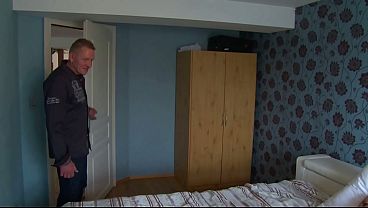 Lovely babe gets a surprise fuck with huge cock and cum