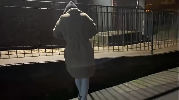 Download Video - Woman on street gets offered a cigarette to flash and piss in public