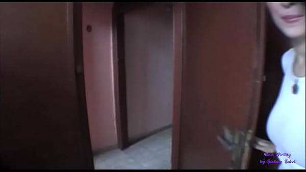 In the pub the beautiful busty brunette shows her beauties and then fucks in the toilet