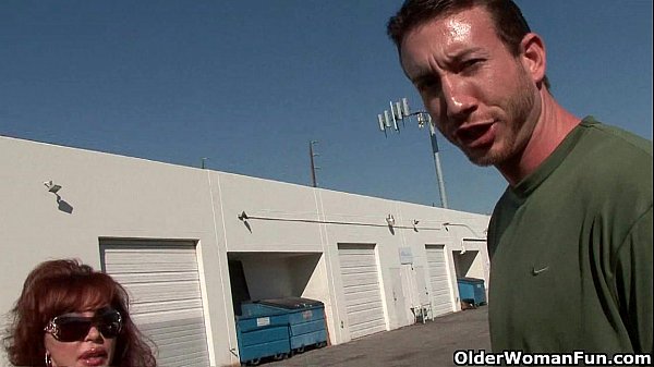 Old milf gets picked up from the parking lot and makes a porn movie