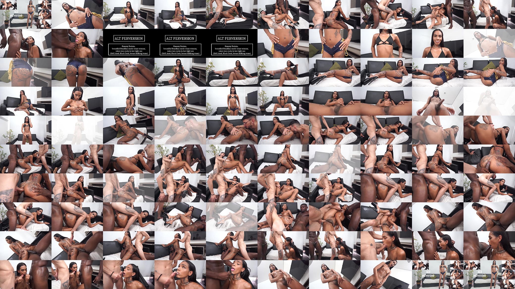 Kauany Batista, beautiful Brazilian exotic trans woman, takes two cocks in her tight ass (DAP, Anal, Black Cock, breast Milking trans, ATM) ALT044 预览图