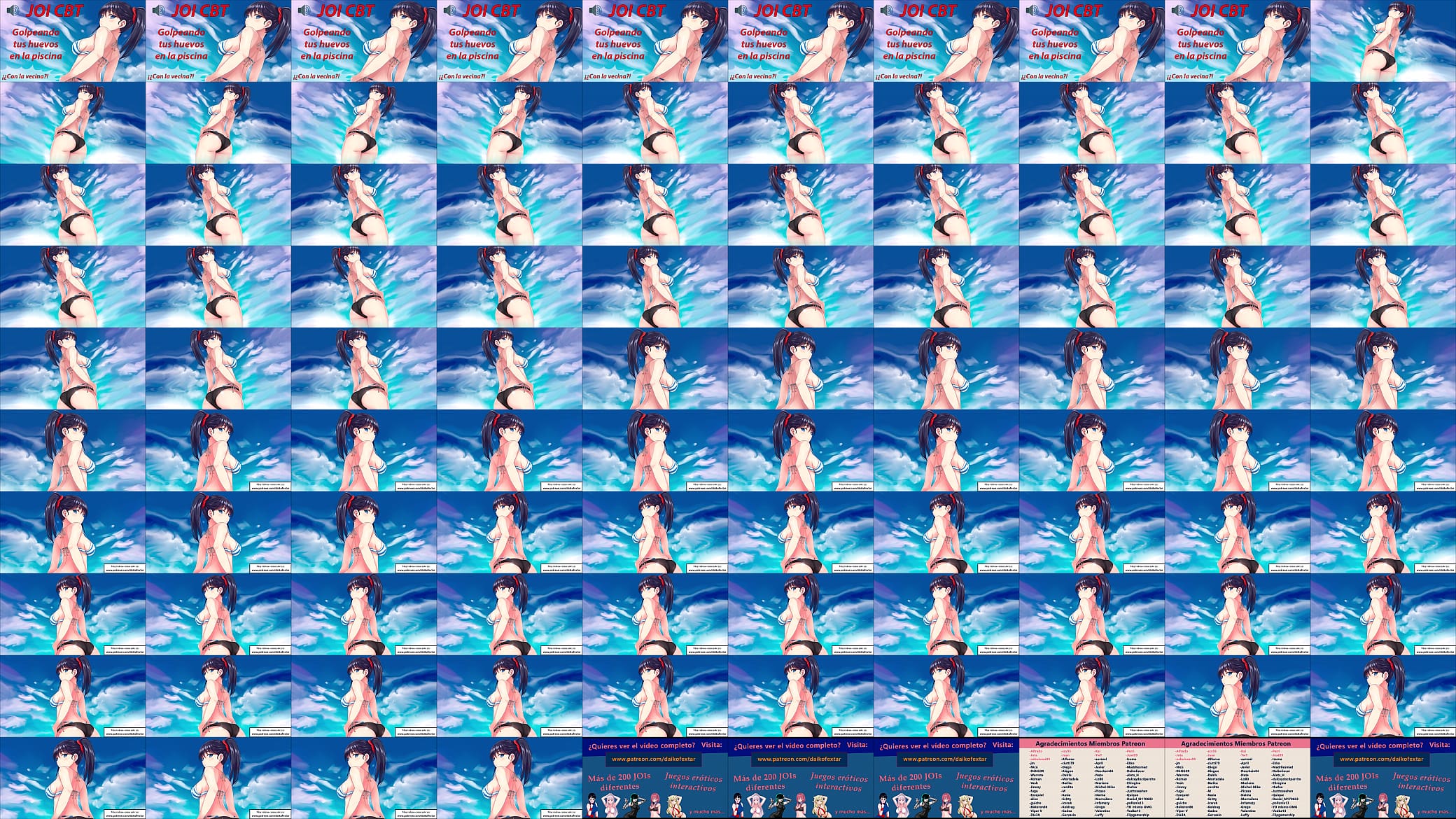 JOI HENTAI CBT en la piscina azotando tus huevos a escondidas. 预览图