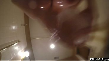 American beauty Kelly Madison soapy titty fucking flexible shower fuck and handjob