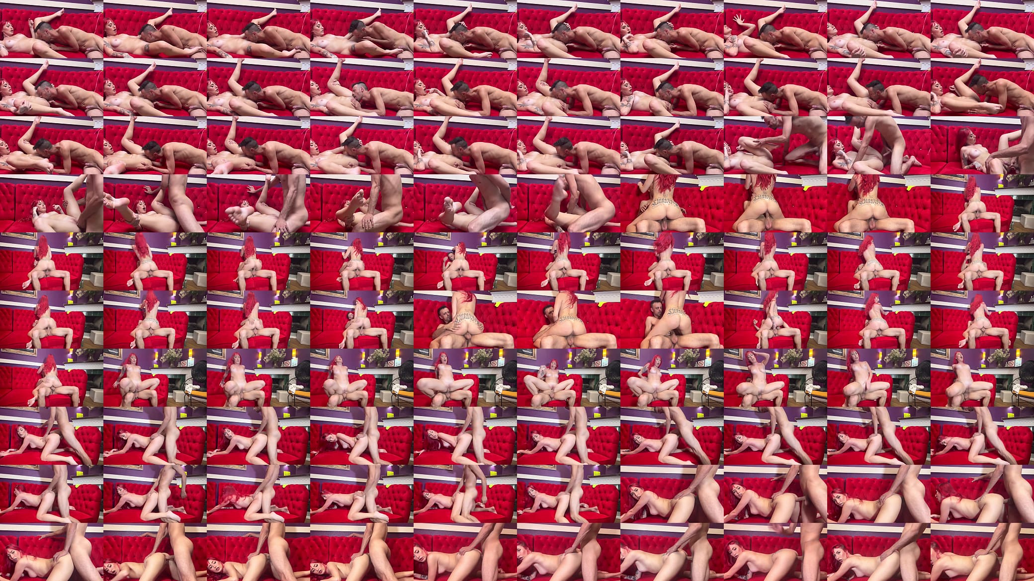 Cabelos vermelhos no sof&aacute; vermelho 预览图