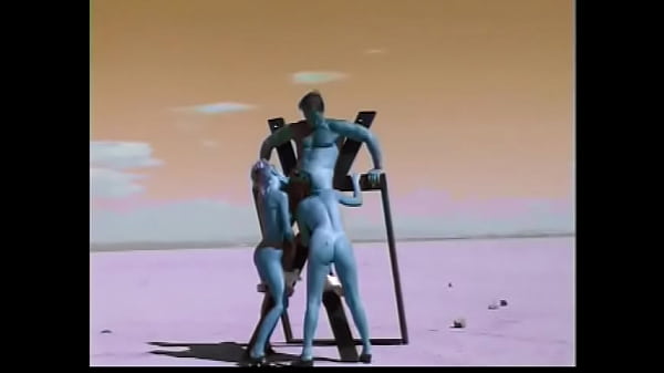 Mysterious female aboriginal inhabitants Alyssa Allure and Heaven Lee invited Earth astronaut to take part in sacramental rites of calling rain on the desert planet X