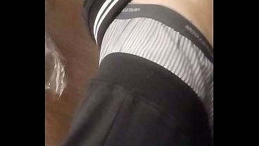 Playing with my big soft cock in public ?
