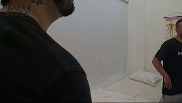 Blonde Colombian woman showing behind-the-scenes footage of her porn video - BackstageClub - KarenSleent