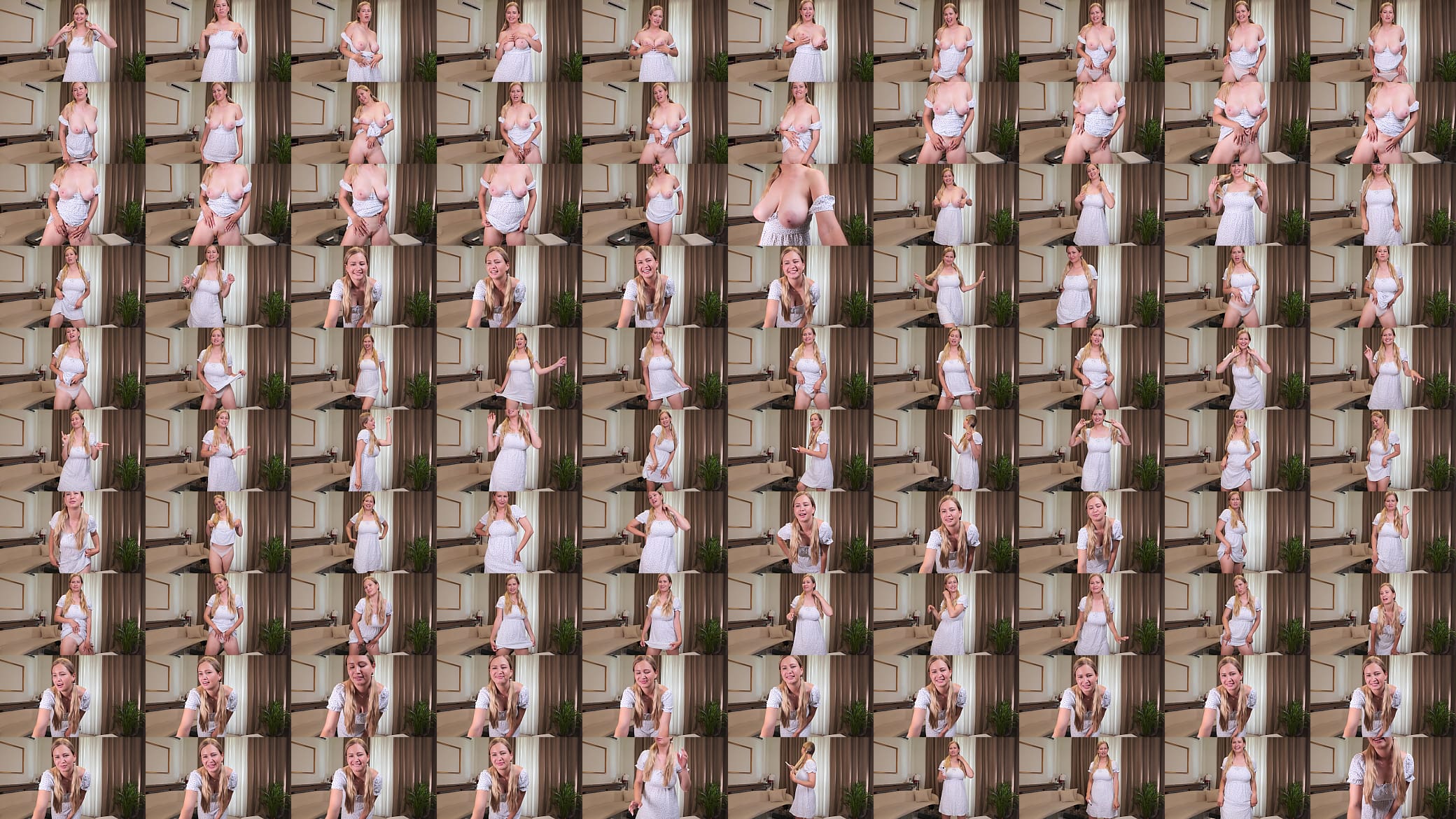A beauty in a summer dress dances and flirts with fans 预览图