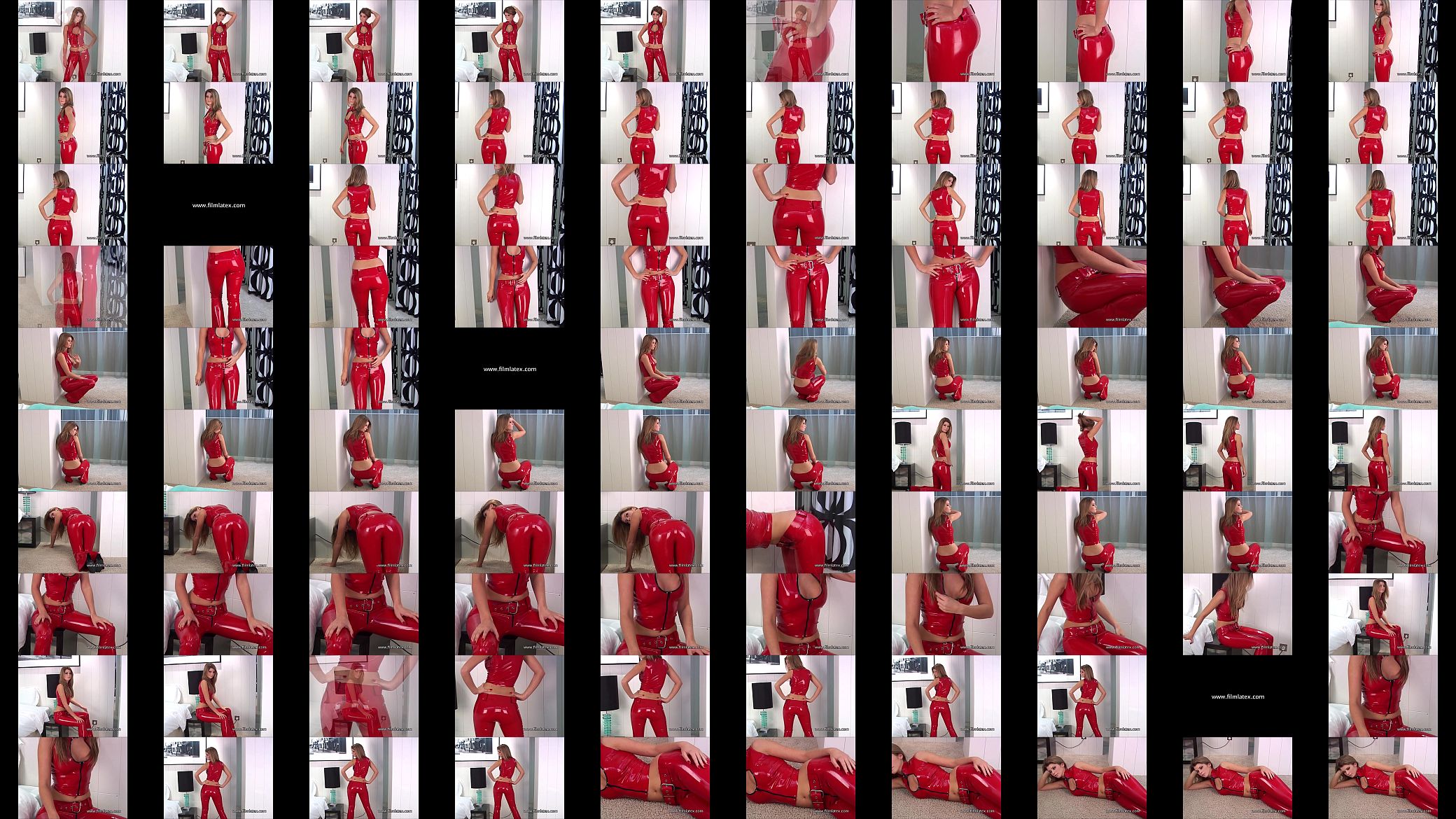 Red latex babe Gemmas high heels and fetishwear 预览图